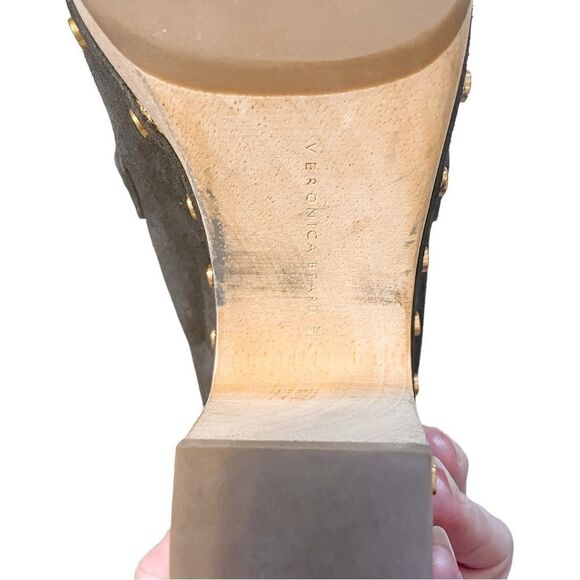 Veronica Beard Delia Studded Mule Clog in Eclipse Suede 9 - Picture 6 of 10